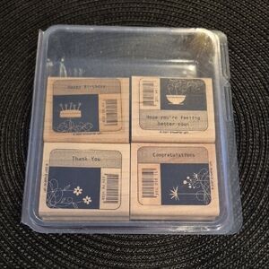 STAMPIN' UP! Retired 2007 'Best Bar Codes' Stamp Set, Set of 4 Stamps